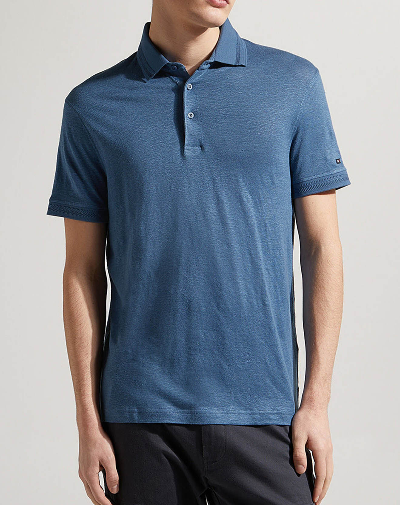 Tommy Hilfiger Polo en Lin mélangé Premium bleu