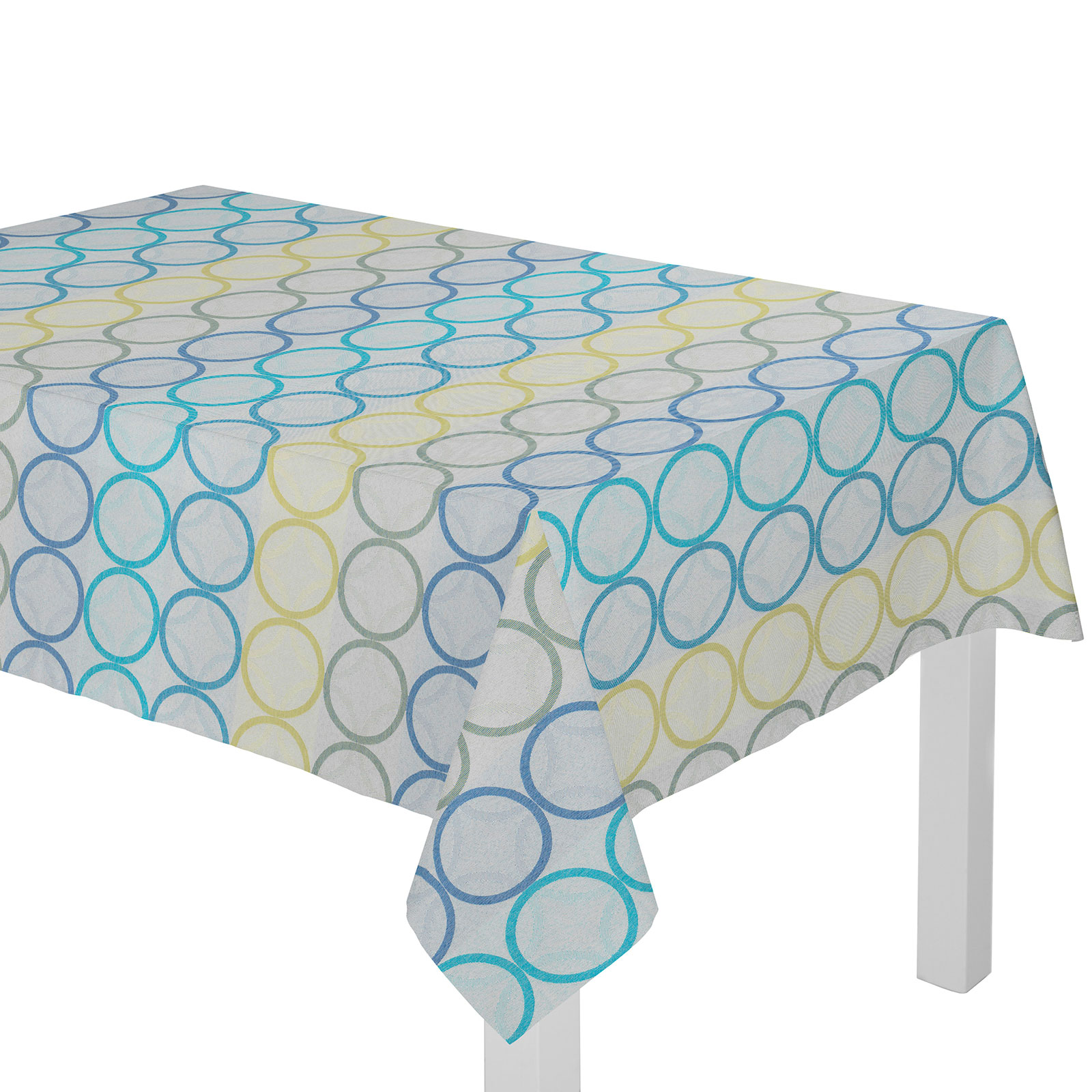 Tischdecke mit Kuvertsaum ZIRBELLO - blau-grün - 85x85 cm