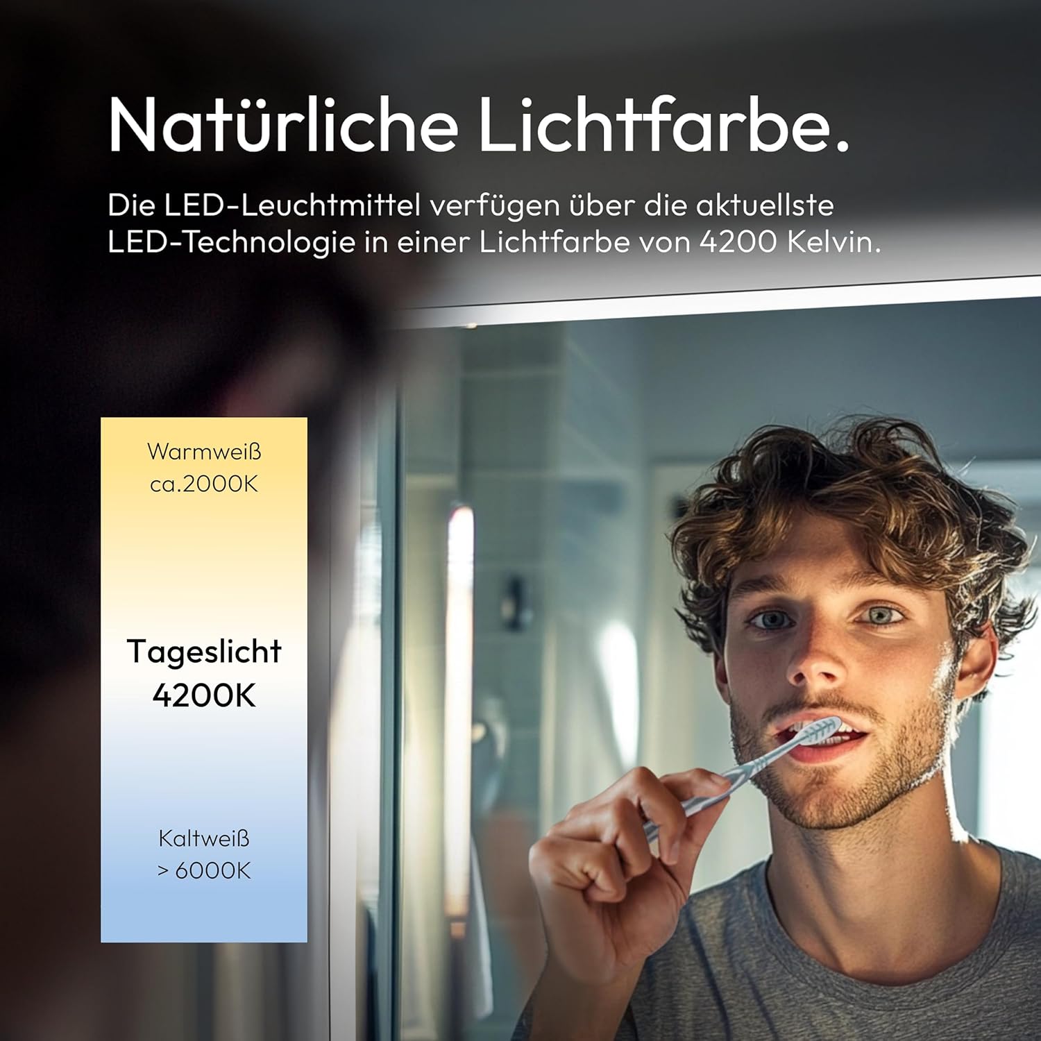 TALOS Moon LED Badspiegel 180x70 cm - Badezimmerspiegel mit Beleuchtung - feuchtwassergeeignet durch Aluminiumrahmen - Licht-Farbe Neutralweiß