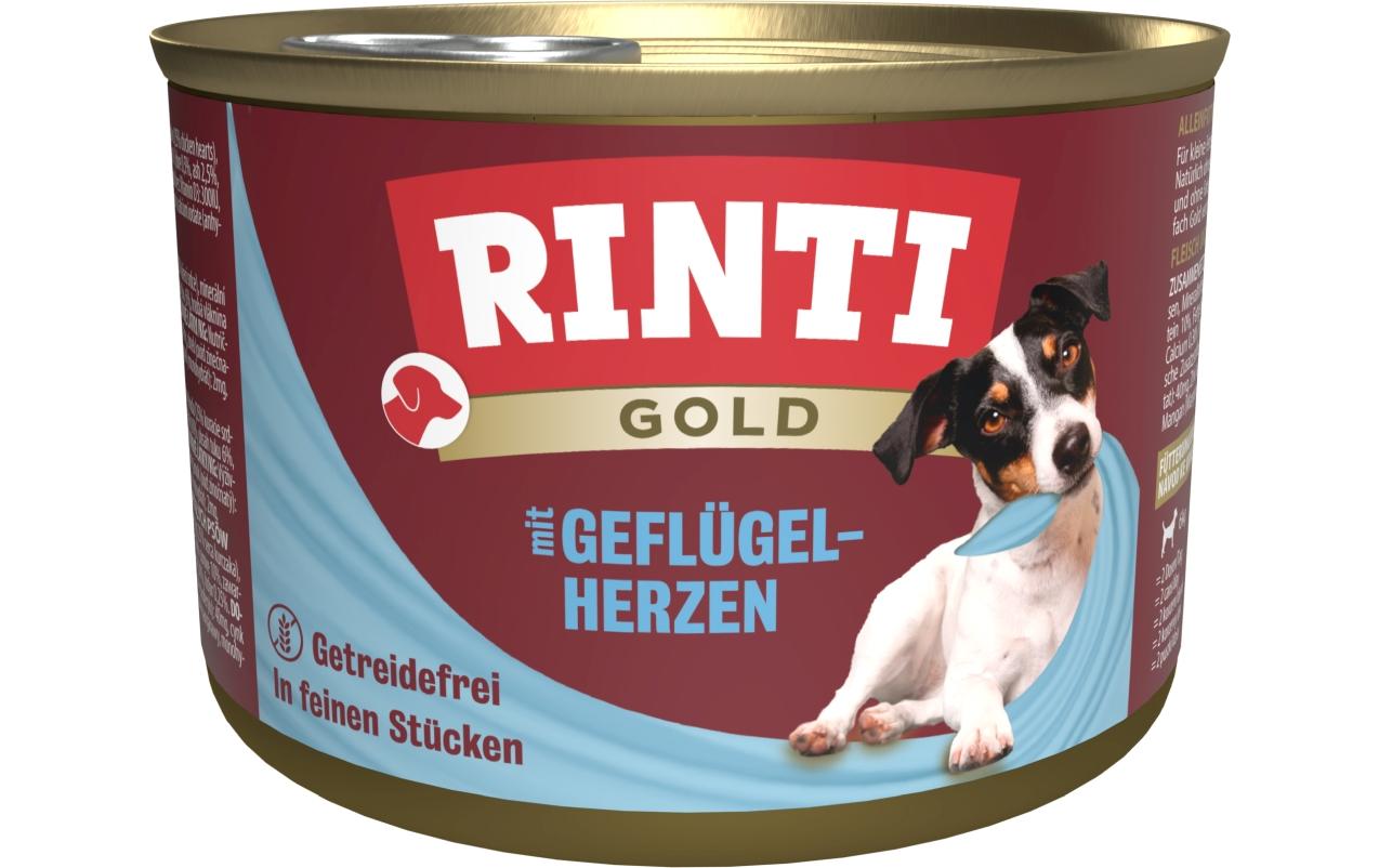 Nassfutter Dose Gold mit Geflügelherzen, 12 x 185 gAlleinfuttermittel für ausgewachsene Hunde