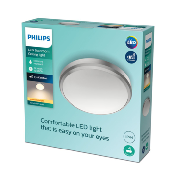 Philips badkamer LEDplafondlamp Doris 1x6W 2700K nikkel