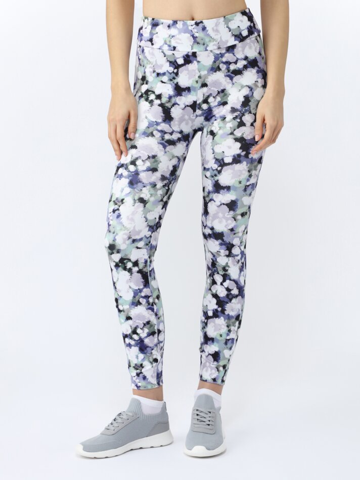 Leggings esportivas estampadas - Lilás/branco