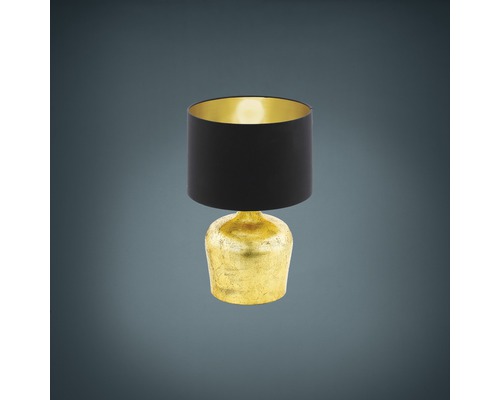 Tafellamp, 1-lichts, H 38 cm, Manalba, zwart/goud