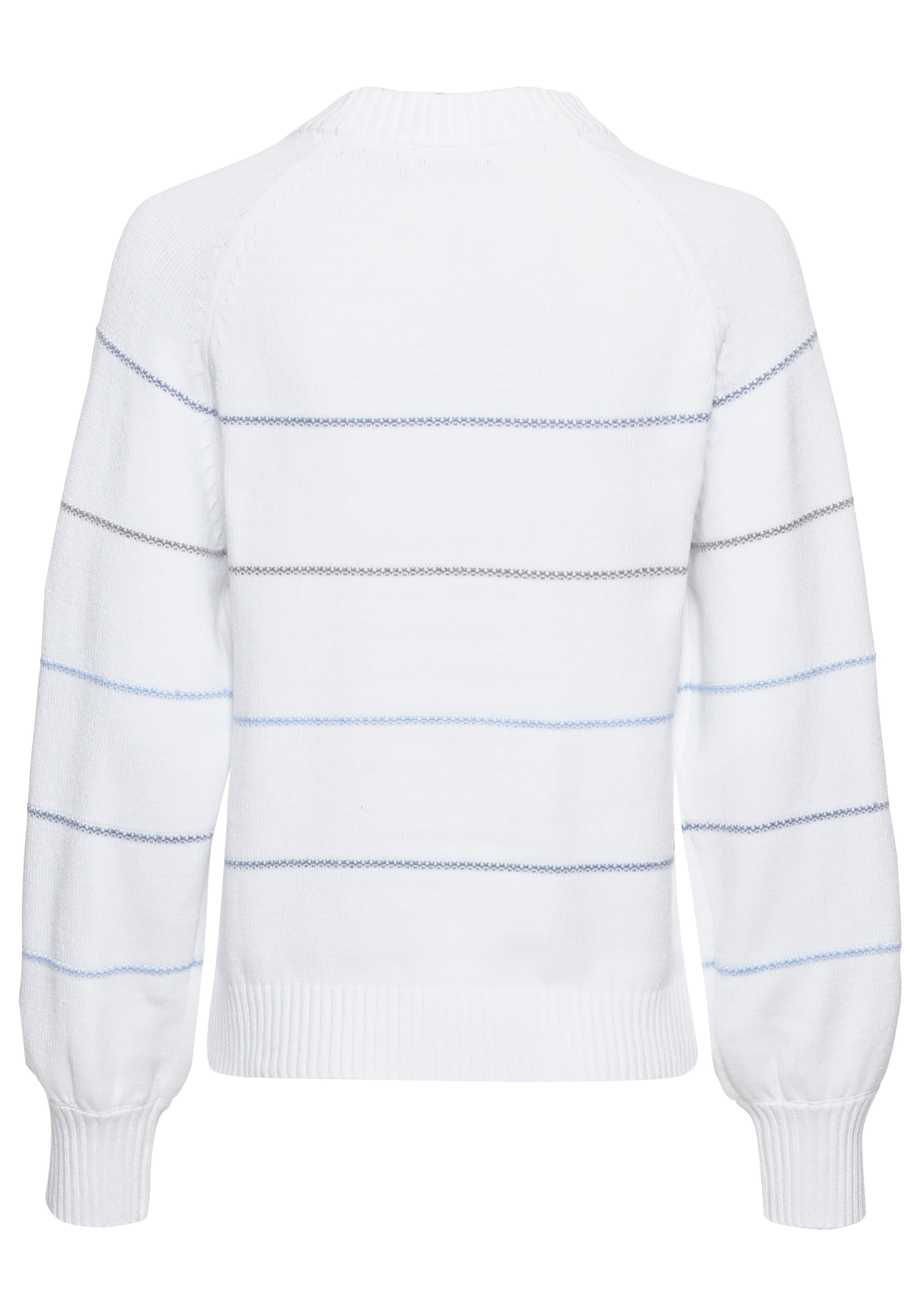 DELMAO Strickpullover mit zarten Streifen und Rundhals