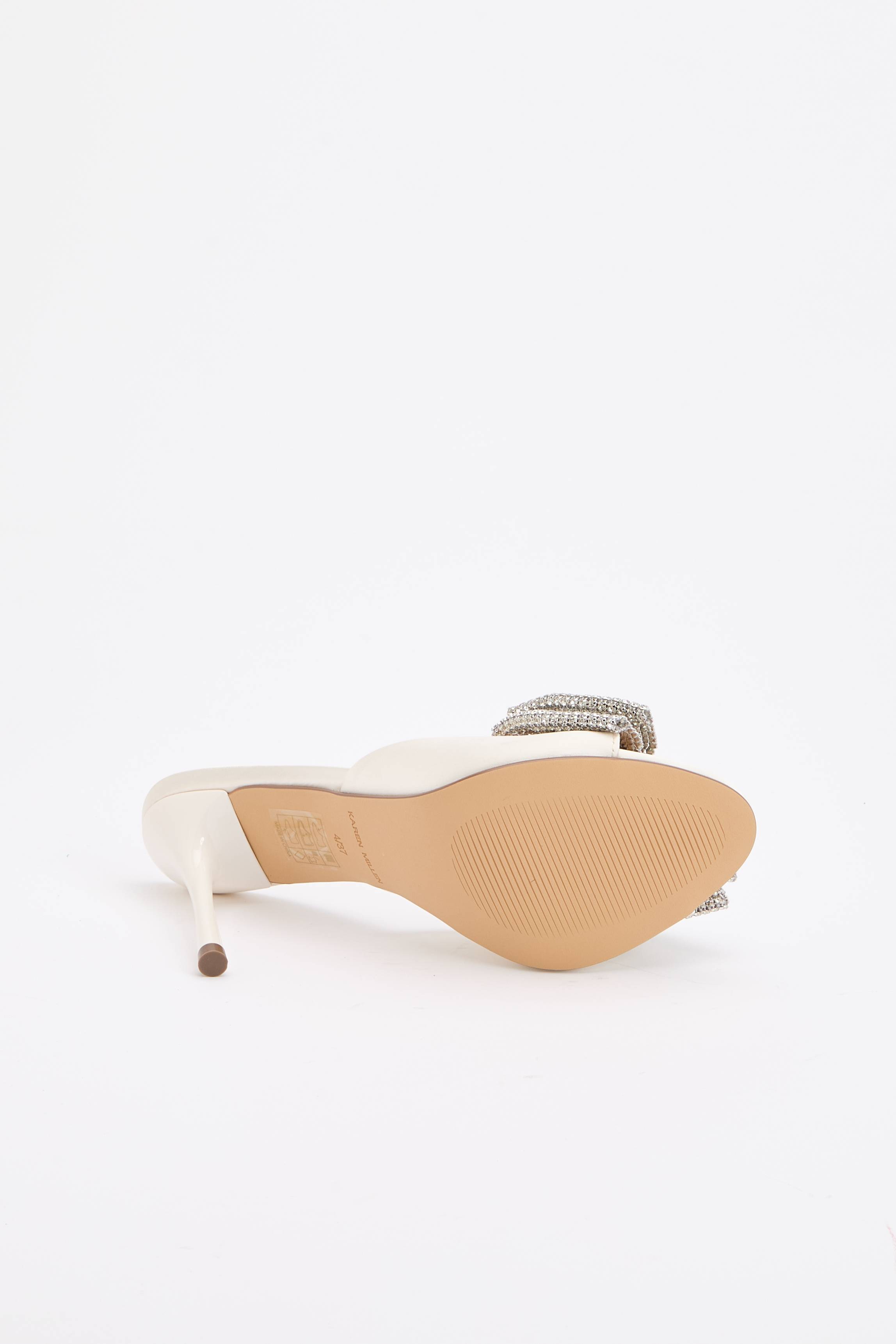 KarenMillen Mule À Bout Ouvert Avec Nœud En Satin Embelli