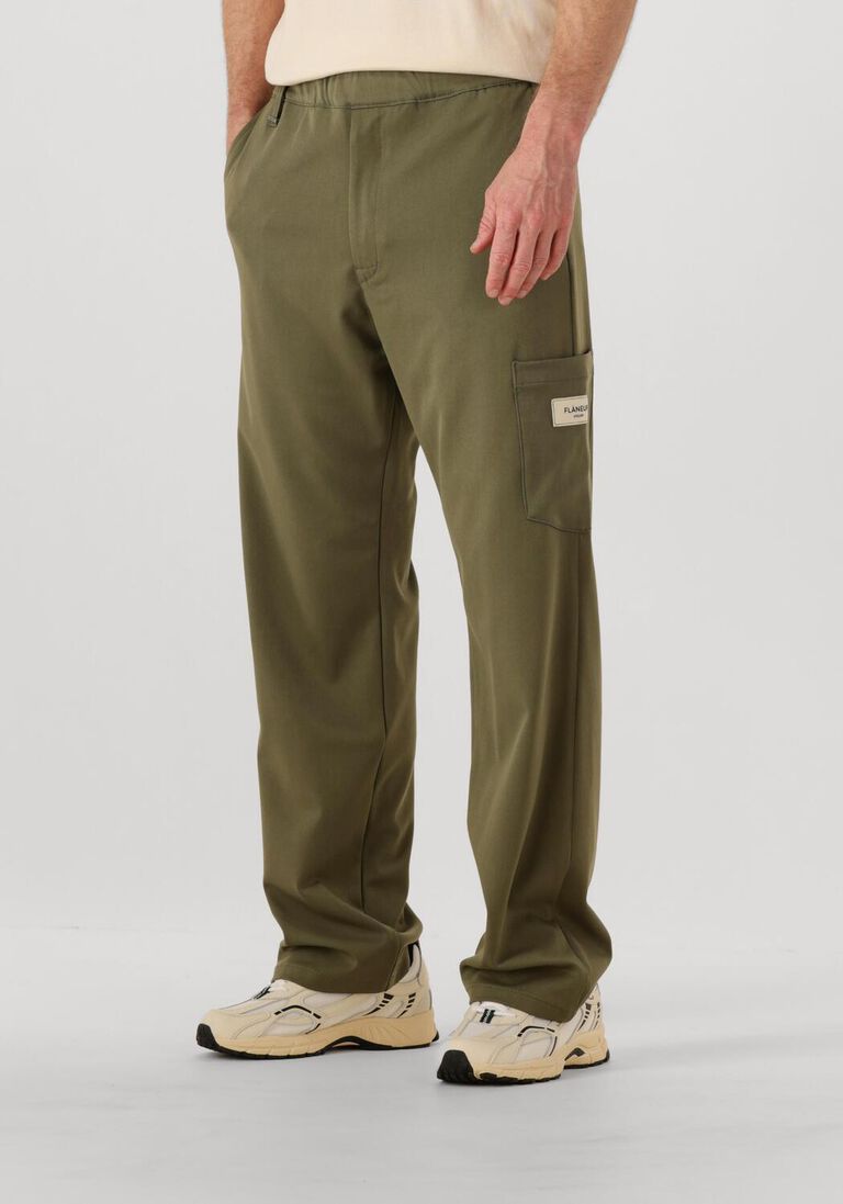khaki flaneur cargobroeken atelier tailored trousers