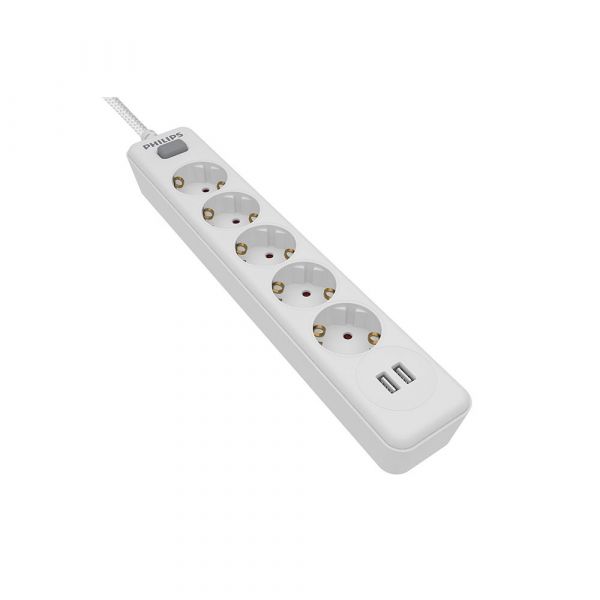 Philips Armadura 5 Tomadas e 2 Entradas usb de 2,4a spn3052wa/10 - 41023