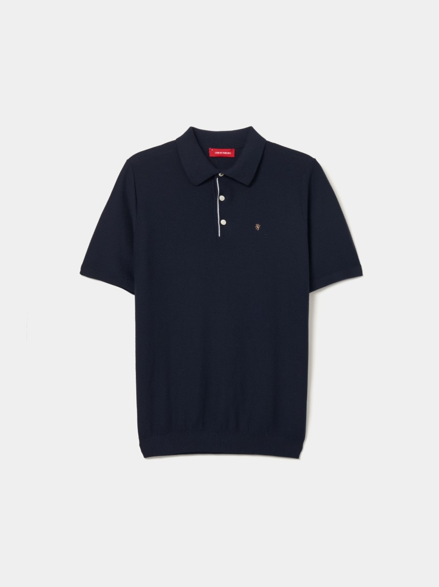 Polo regular fit com textura
