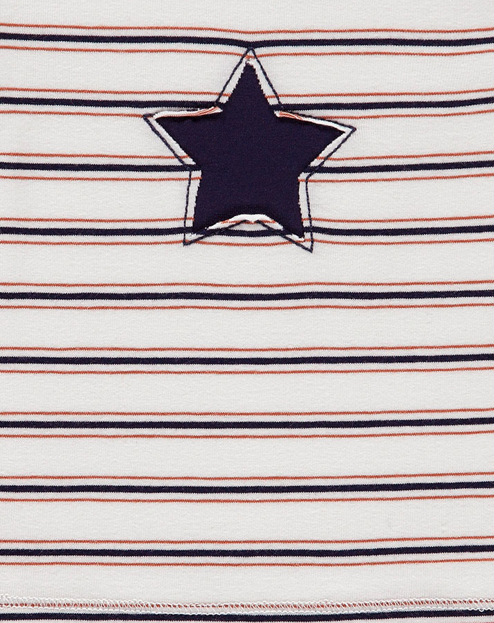 Kurzarm-Body LAZY SLOTH – STAR gestreift in offwhite