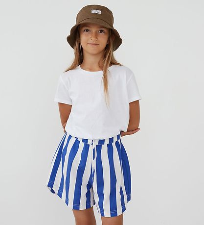 Mads N?rgaard Shorts - Sacky Pio - Dazzling Blue/White Alyssum