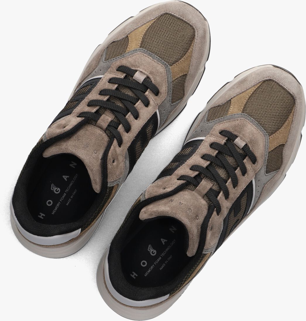taupe hogan sneakers mesh combi runner