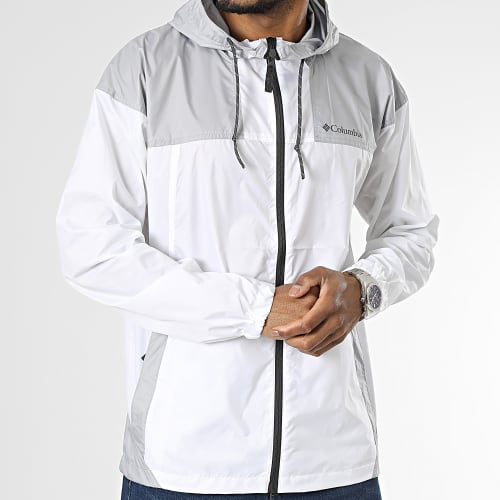 Coupe-vent Zippé Capuche Flash Challenger Blanc Gris