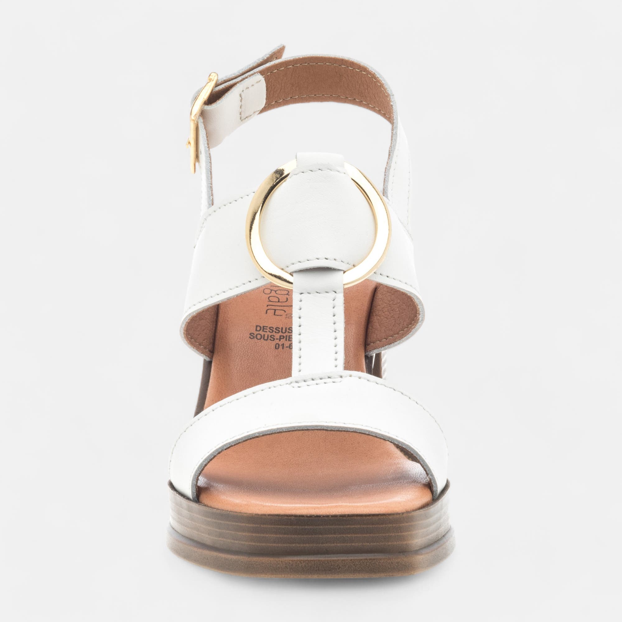 Nu-pieds à talon Femme en cuir blanc