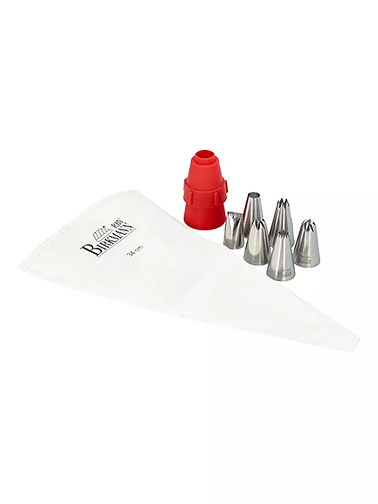 RBV BIRKMANN Spritzbeutel Set EASY 8-tlg Weiss/Edelstahl weiss