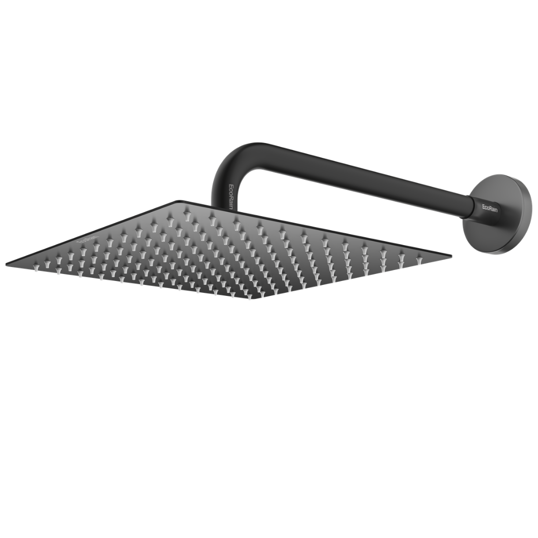 EcoRain Waterbesparende Regendouchekop Tyler 20 cm Chroom met Douchearm - 30% Waterbesparing - Waterbesparende Douchekop - Rechthoekige Regendouchekop - Universeel - Verbrandingsbestendige Douchekop