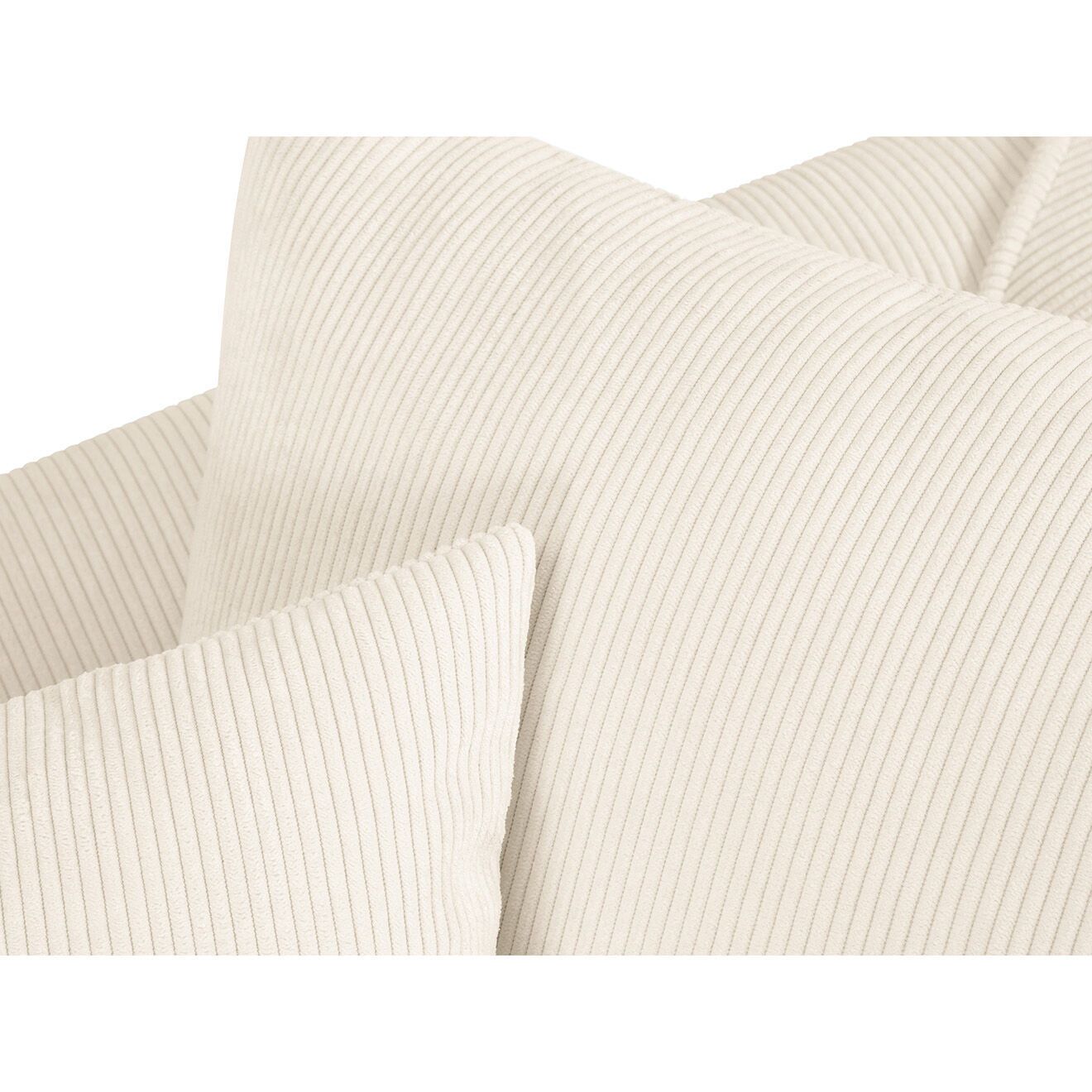 Mazzini Sofas Canapé d'angle Gauche Quince Velours côtelé 4 Places beige clair - 221x171x80 cm