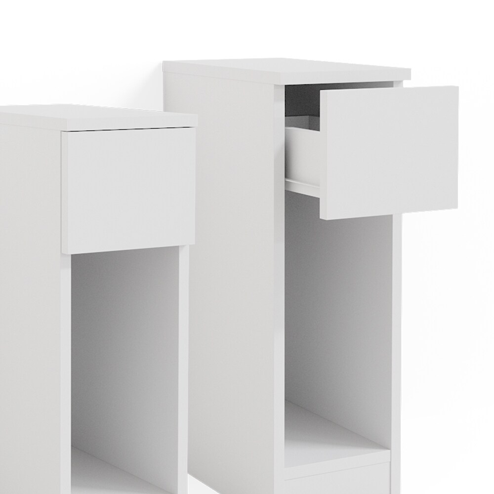 Vicco Nachtschrank Nachttisch Beistelltisch Enton Weiß Kommode Schublade 2er Set