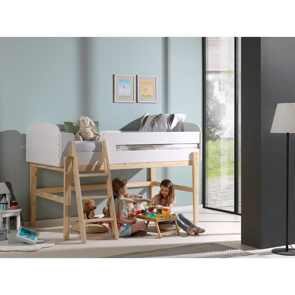 Vipack halfhoogslaper Kiddy - wit - 204,4x129,4x120 cm
