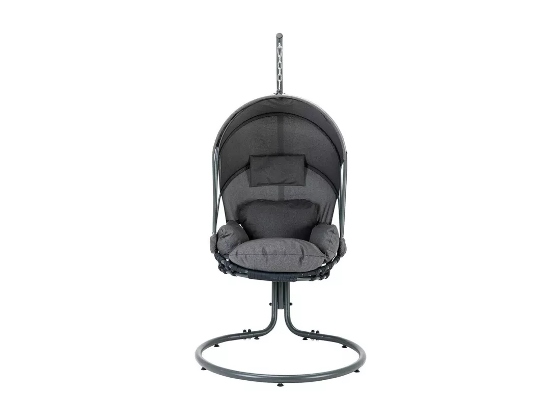 Chaise suspendu Comfivo 317, 198x100x136cm, Gris foncé|Gris, Tapisserie|Métal