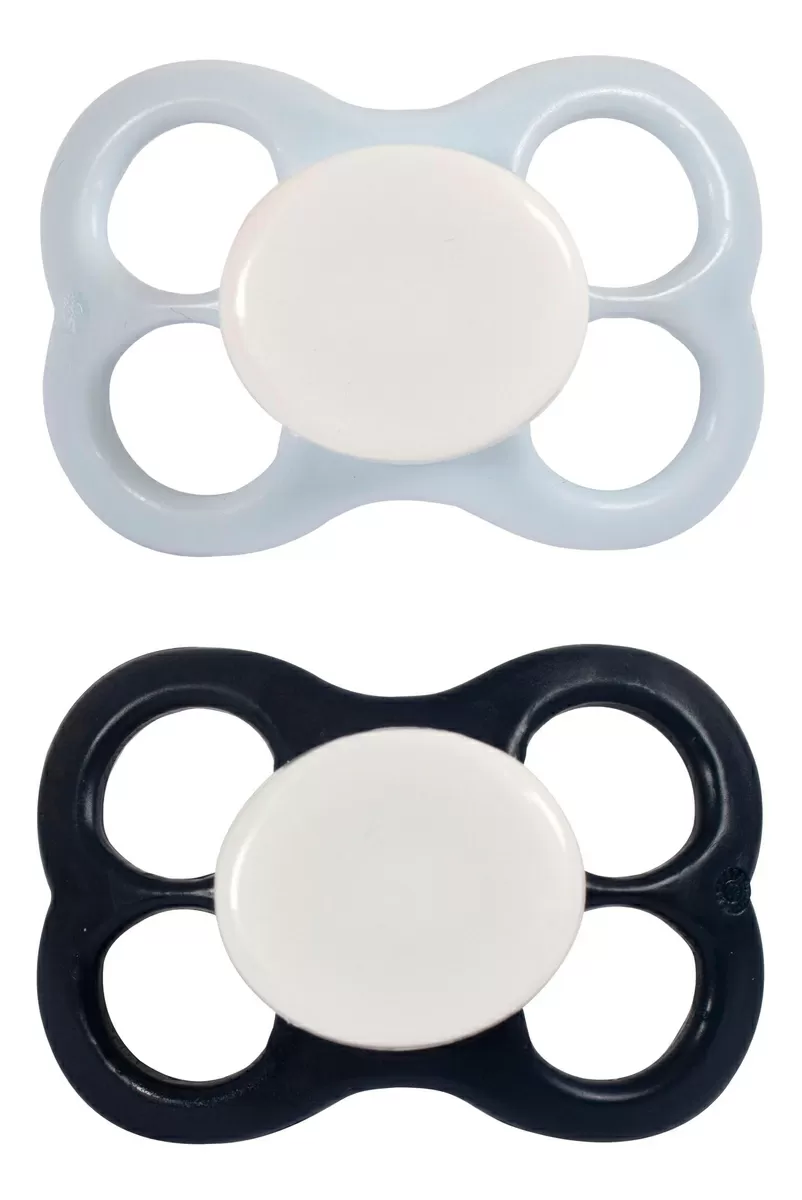 Barnets Favorit luftsutter silikone 6  mdr. - Navy/Lyseblå - 2 stk.