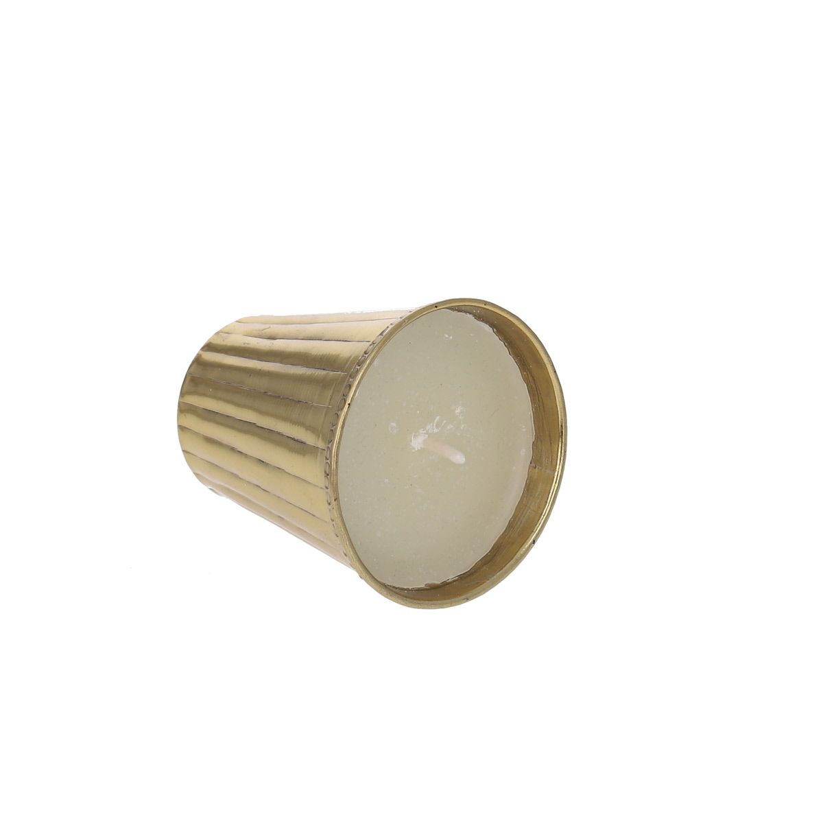 Petite bougie vanille en laiton striée Pondie Chérie