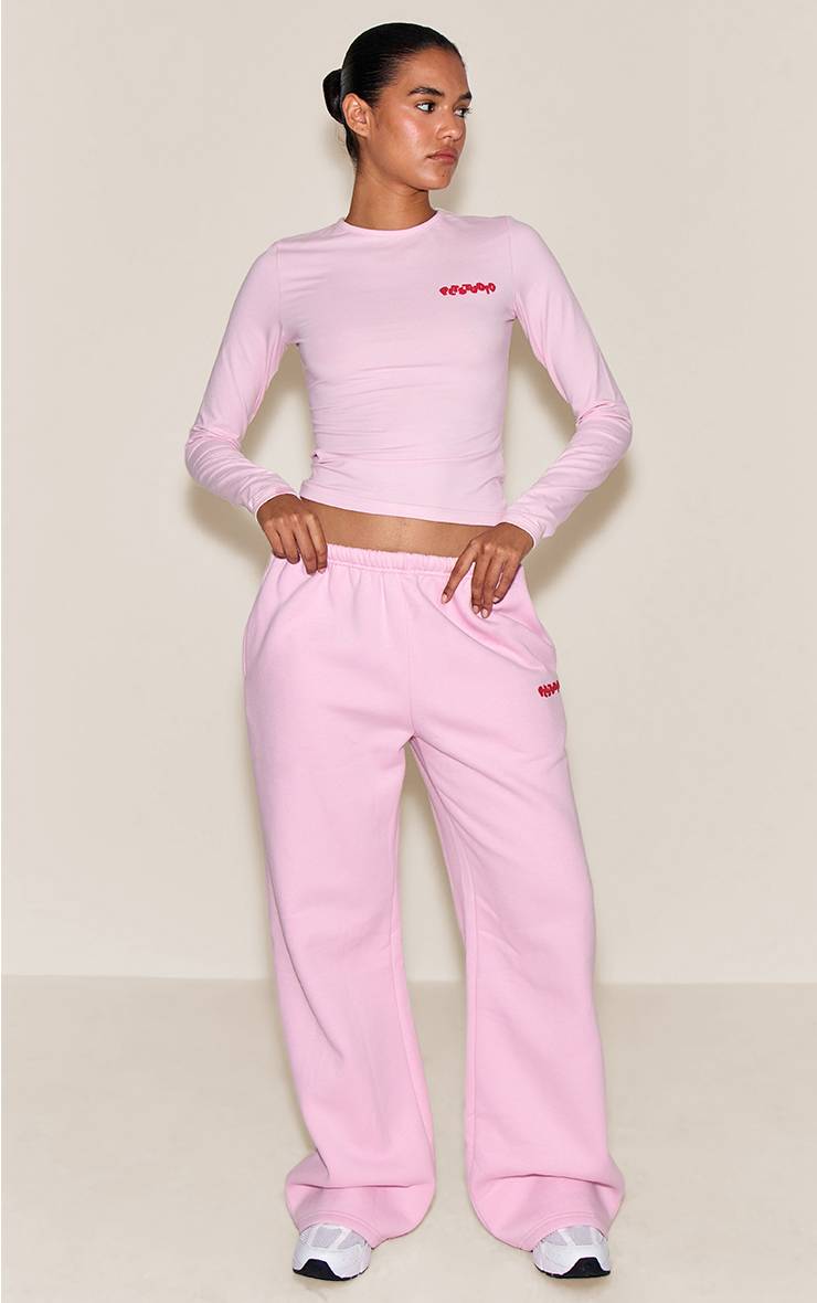 Rose Top Court À Manches Longues En Coton Plt Studio Imprimé Synthétiqueff Prune