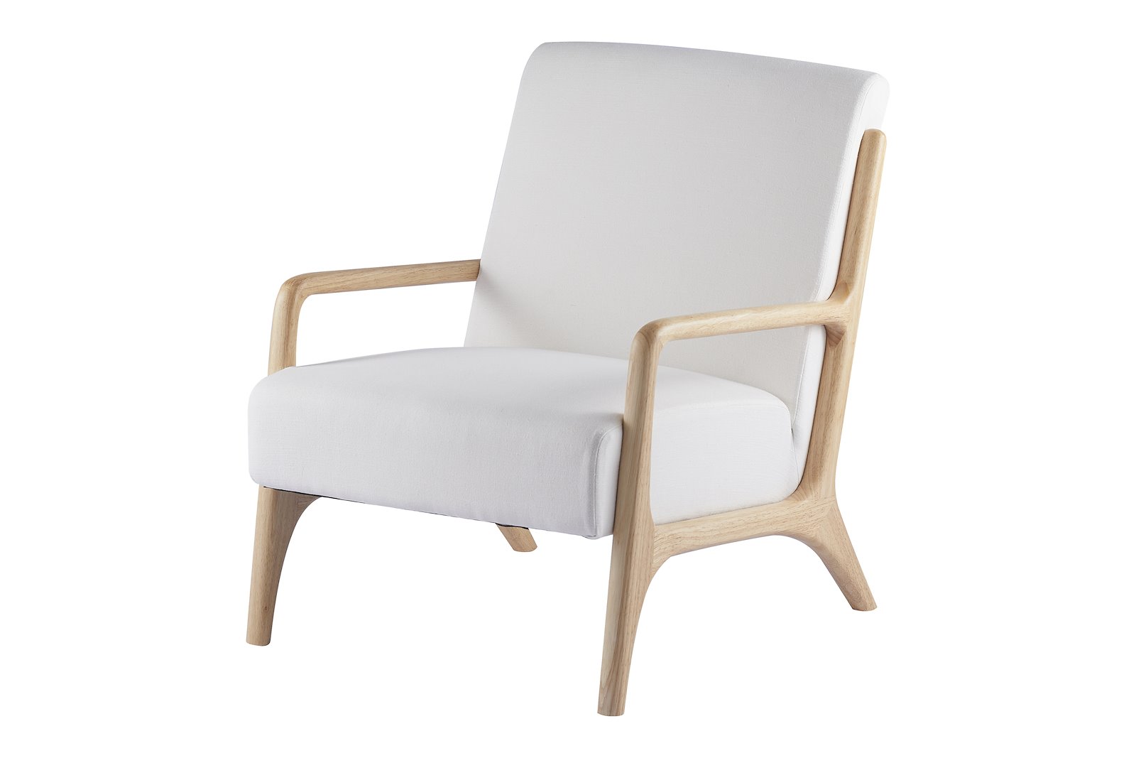 Edit stol Heltre gummitre natur, offwhite tekstil