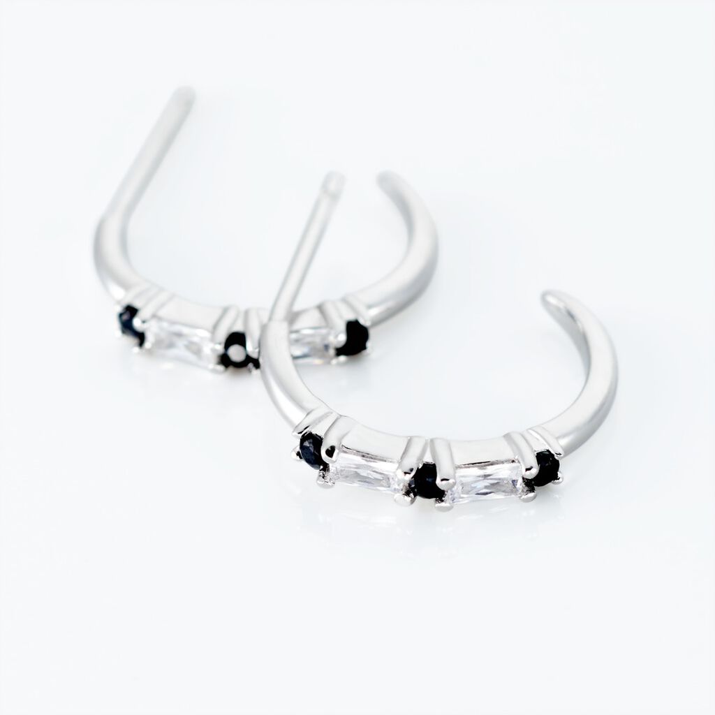 Créoles Adriana Argent Blanc Oxyde De Zirconium