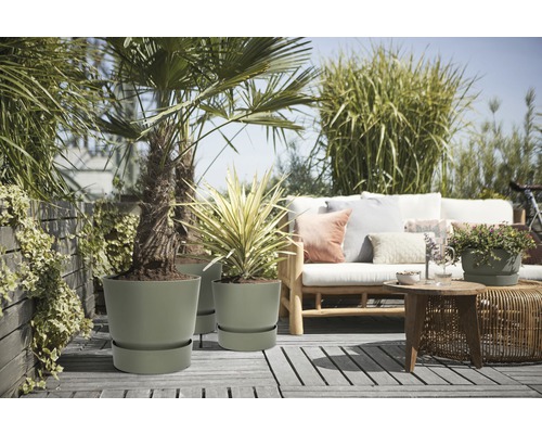 elho greenville plantenpot, kunststof, Ø 25 cm, H 23,3 cm, bladgroen