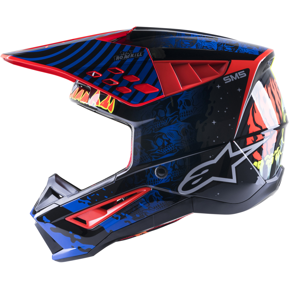 Alpinestars - Casque Supertech S-M5 Solar Flare Noir Brillant / Bleu / Rouge