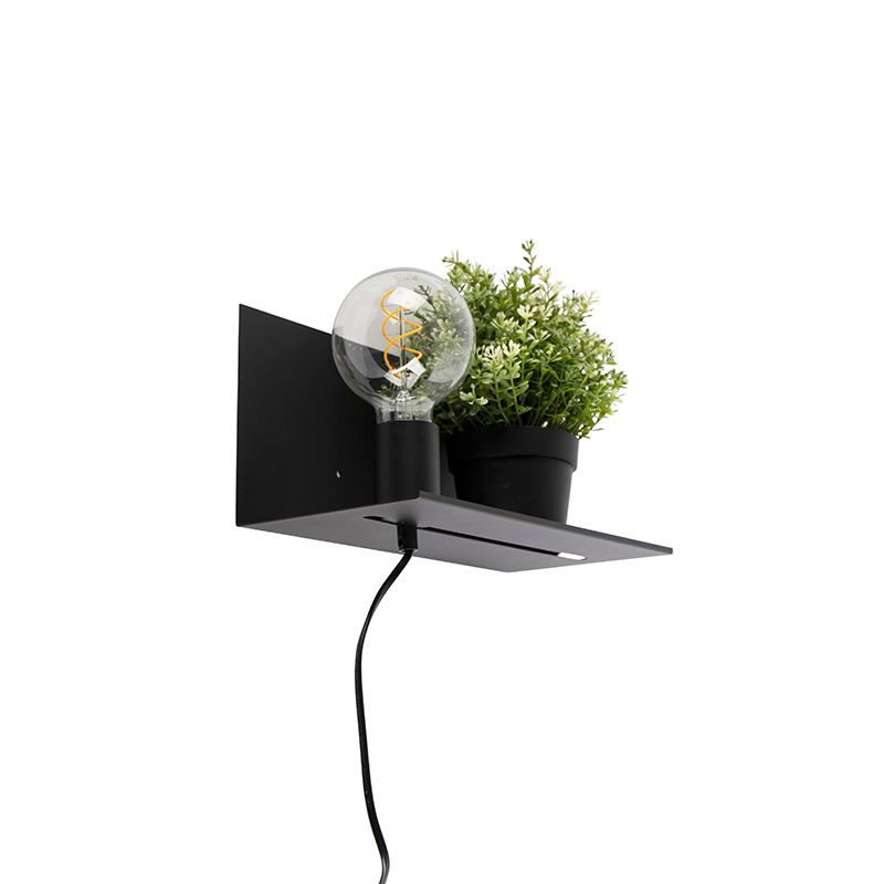 Moderne wandlamp zwart verstelbaar - Muro