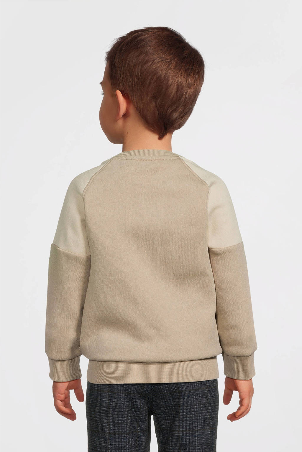 NAME IT sweater NMMOSCAR met tekst zand/beige