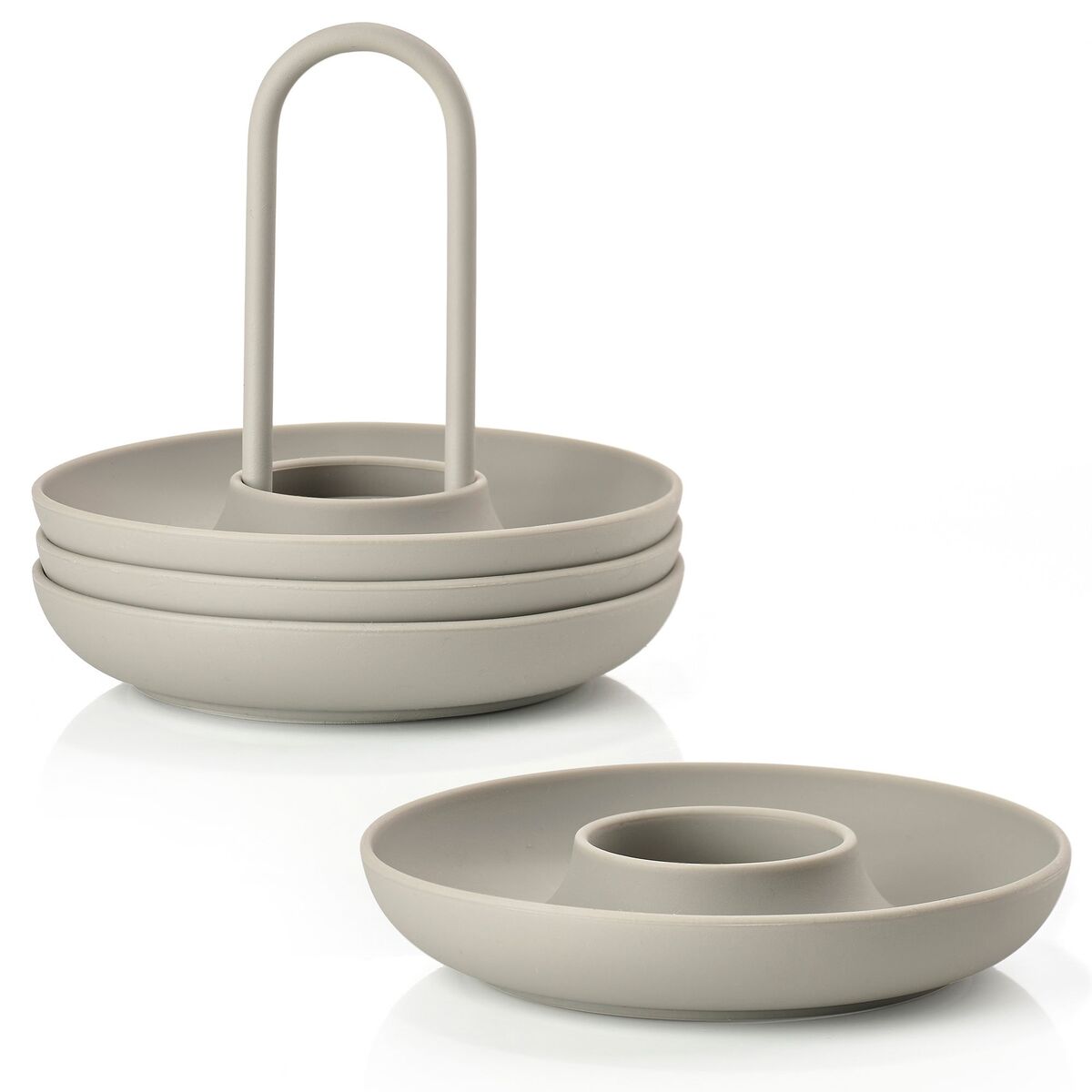 Eggkopper + holder 4 stk, natur