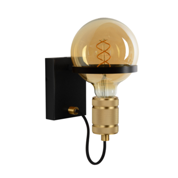 Lucide Ottelien Wandlamp mat zwart/mat goud