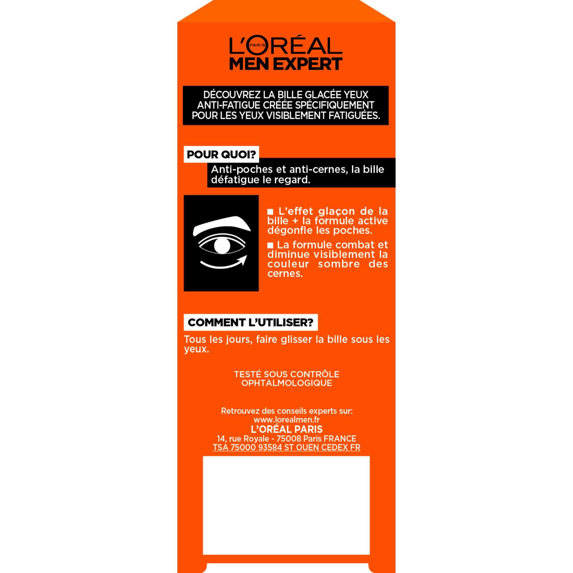 Men Expert Hydra Energetic Bille Glacée Yeux pour Homme