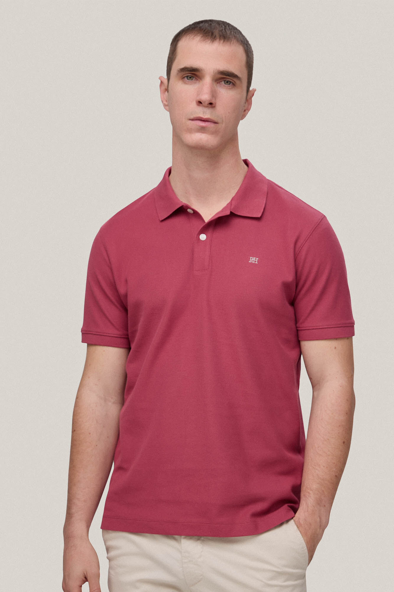 Polo slim fit anti-odor - Bordô