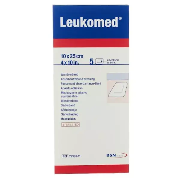 Curativo adesivo não tecido BSN Medical Leukomed 10 x 25 cm, 5 unidades