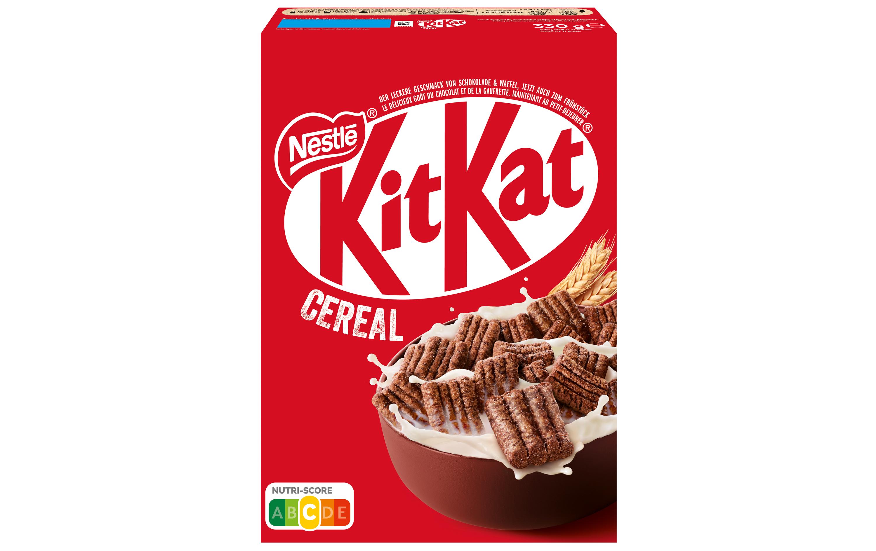 KitKat Frühstückscerealien 330 gSüsse Cerealien aus Vollkornweizen mit Schokoladengeschmack