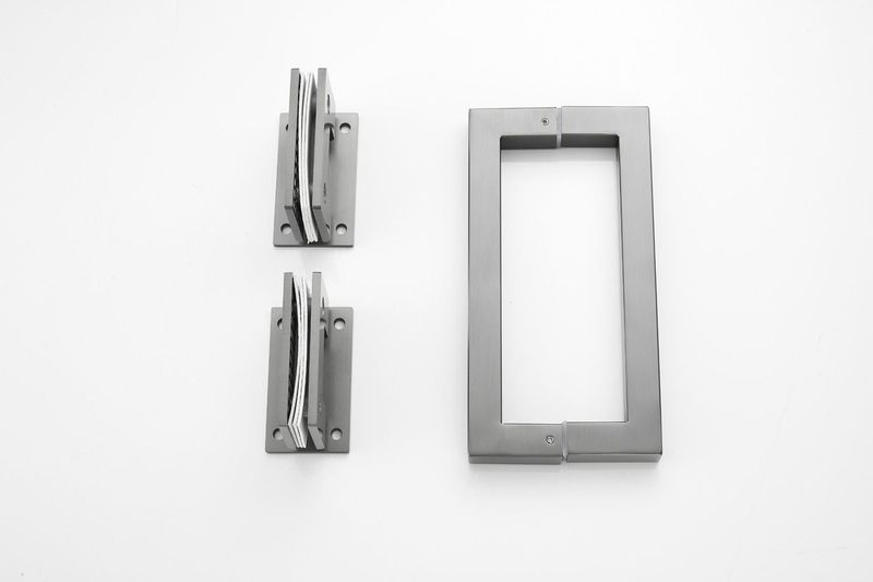 Saniclear - Modern - Douchecabine - Rookglas - 100x70cm - Met 70cm Deur - Anti-kalk - Verouderd Ijzer - Gunmetal