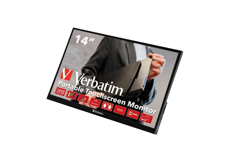 Verbatim - 14'' Bærbar Touchscreen Monitor Full HD 1080p