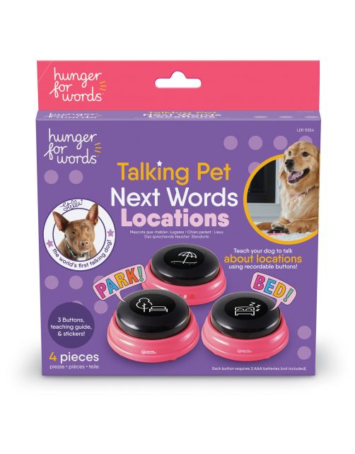 Hunger For Words Talking Pet Locaties - Hondenspeelgoed - Roze Zwart