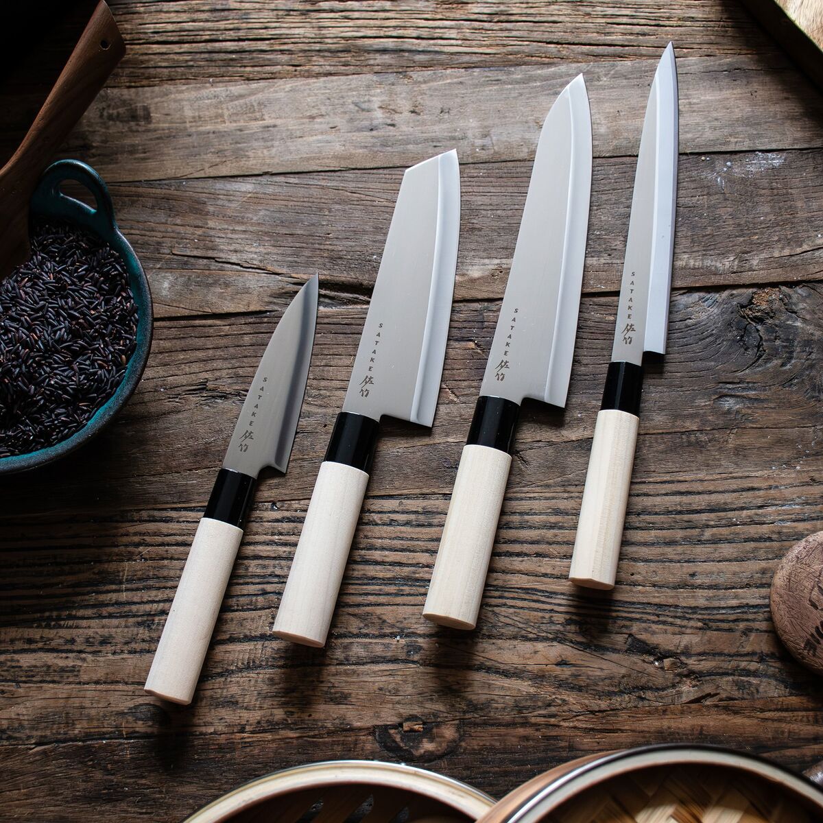 Houcho 4 kniver i balsaboks