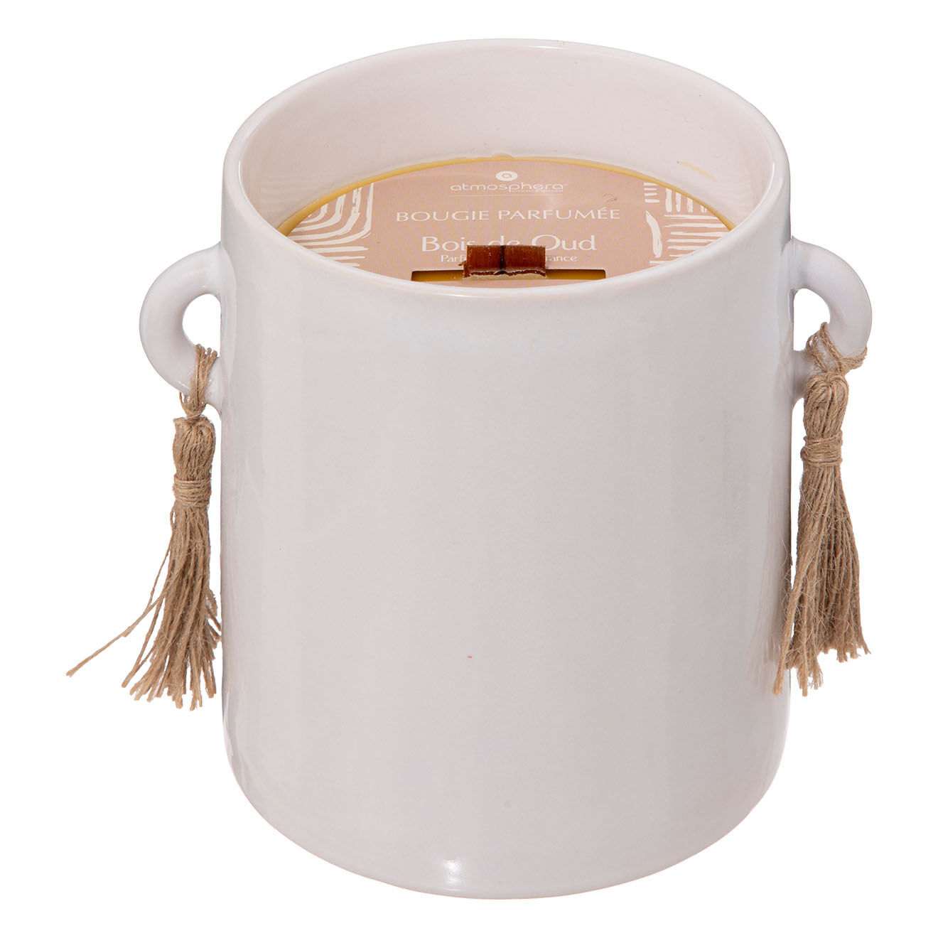 Atmosphera Bougie parfumée Soleya au bois de oud - 1 mèche 120h - 15.3x12.5x16 cm