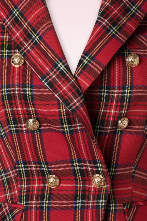Hearts & Roses Gillian tartan blazer in rood