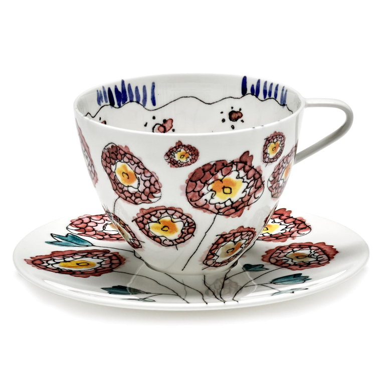 Serax Midnight Flowers by Marni Anemone Milk cappuccino mok   schotel