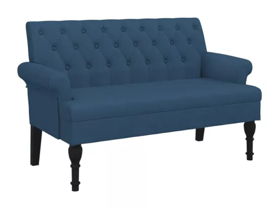 Banc avec dossier bleu 120x62x75,5 cm tissu