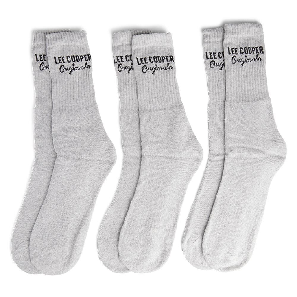 Lot de 3 paires de chaussettes Lee Cooper homme coton gris 43/46