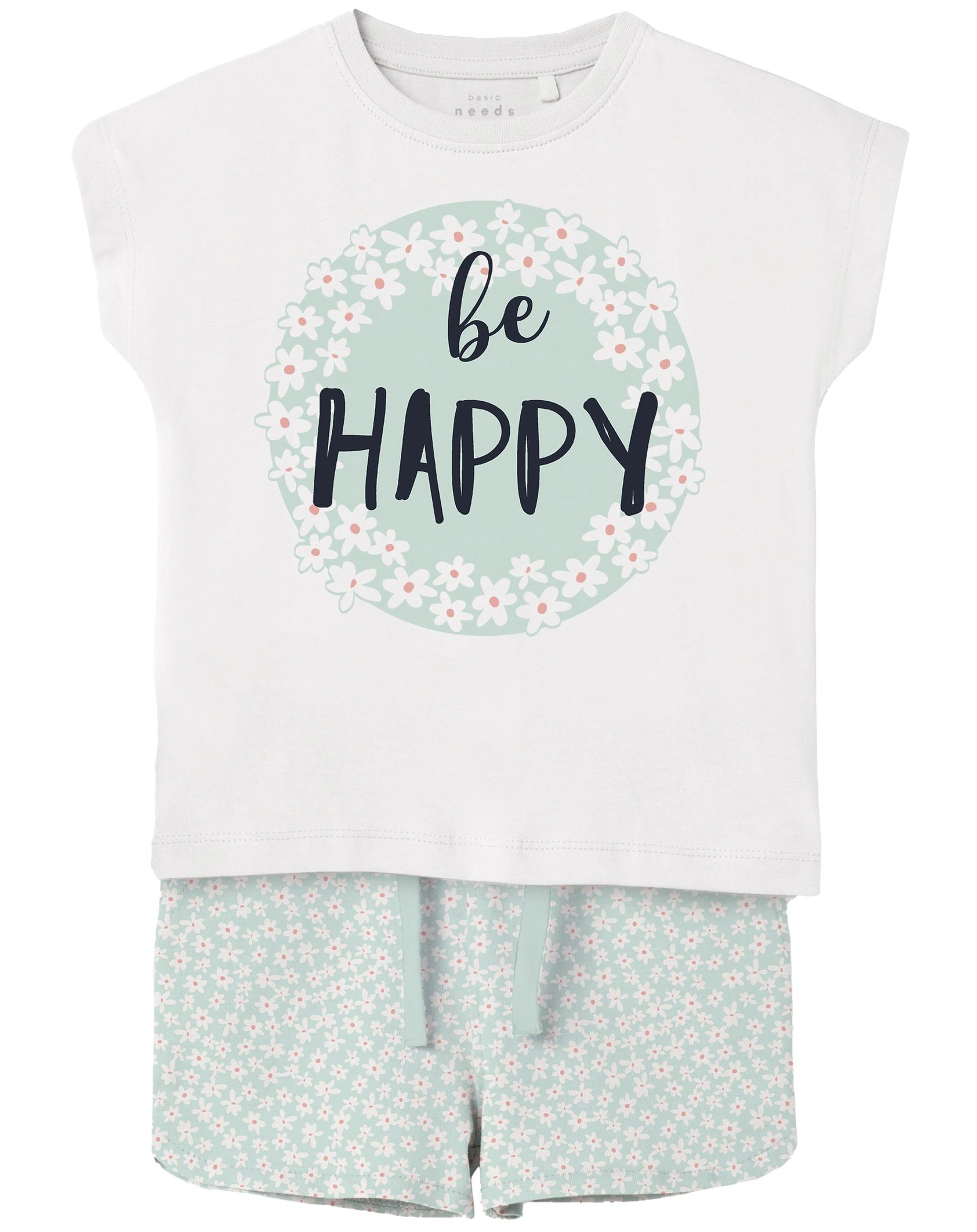 T-Shirt NMFVIGEA TOUCAN mit Shorts in white alyssum