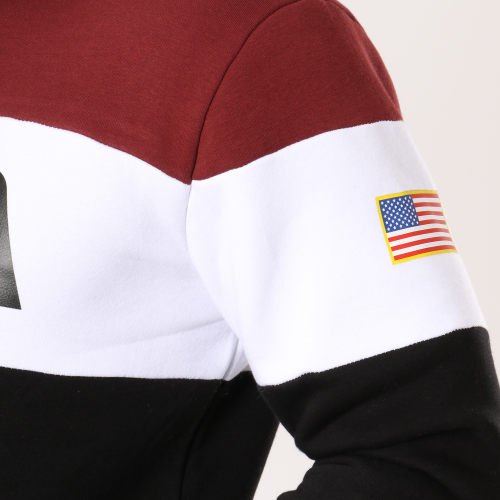 Sweat Capuche Worm Logo Bordeaux Blanc Noir