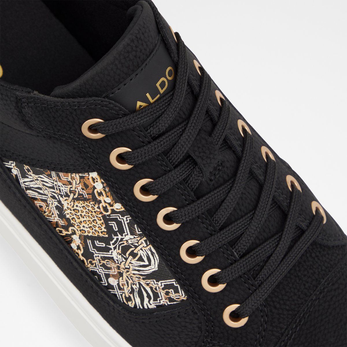 Popstep Black Synthetic Print Men Low top